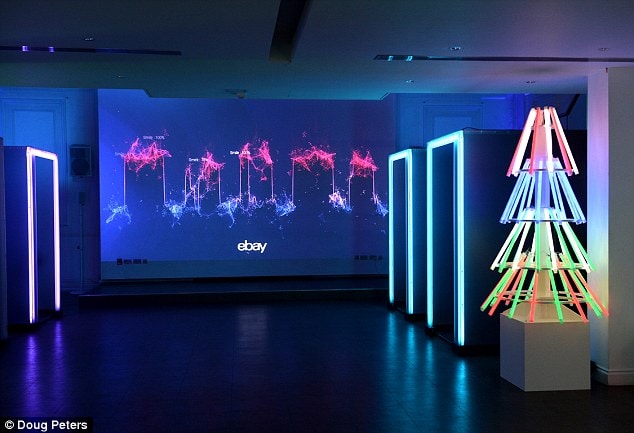 Dark room with neon lights