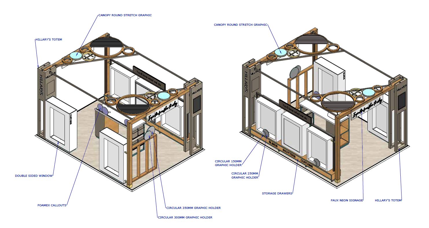 Hillarys pop up store design