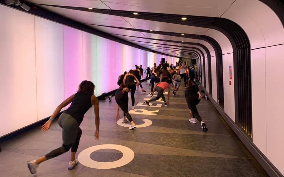 Fitness class and retail collaboration