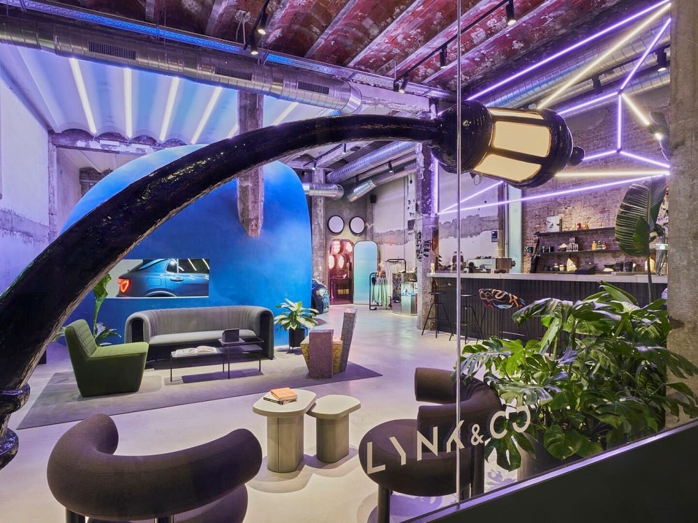 Lynk &amp; Co club, Barcelona retail design